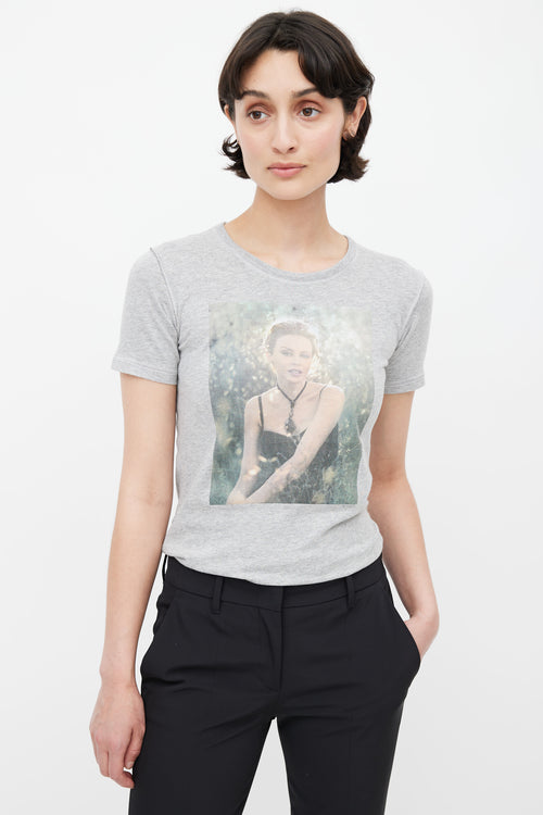 Dolce 
Gabbana Grey Graphic Print T-Shirt