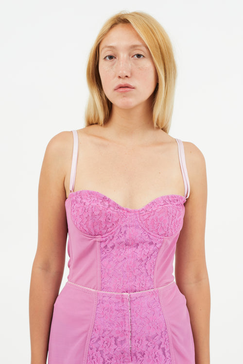 Dolce 
Gabbana Pink Lace Corset Co-Ord Set