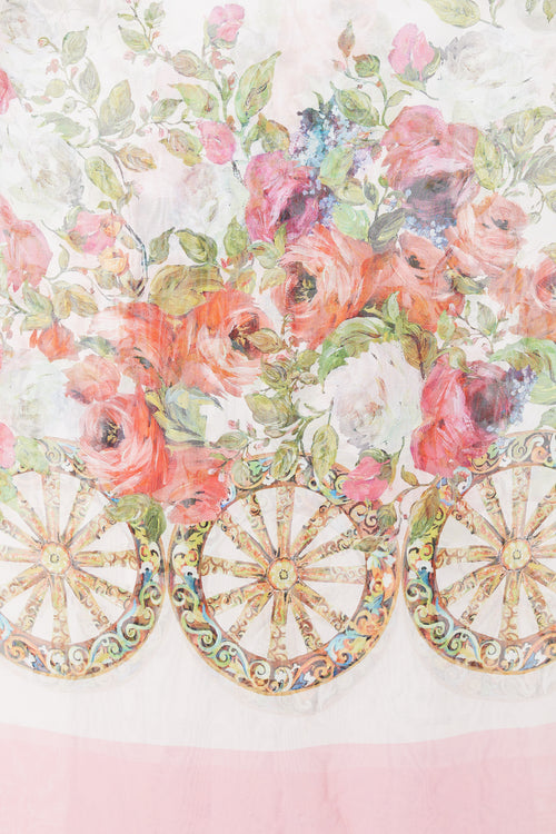 Dolce 
Gabbana Pink Multicolour Floral Silk Scarf