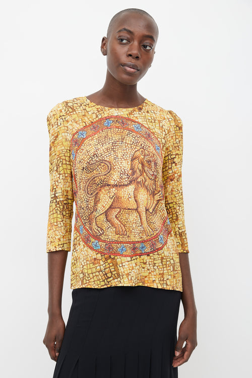 Dolce 
Gabbana Yellow 
Multicolour Mosaic Print Top