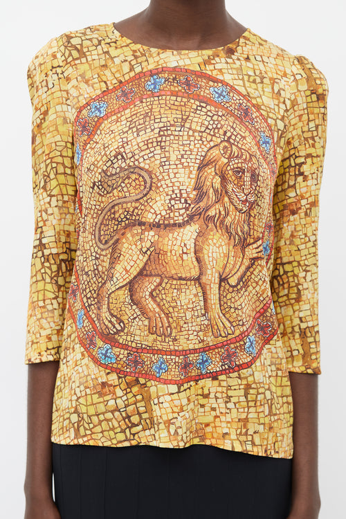 Dolce 
Gabbana Yellow 
Multicolour Mosaic Print Top