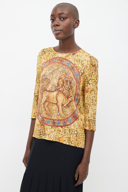 Dolce 
Gabbana Yellow 
Multicolour Mosaic Print Top