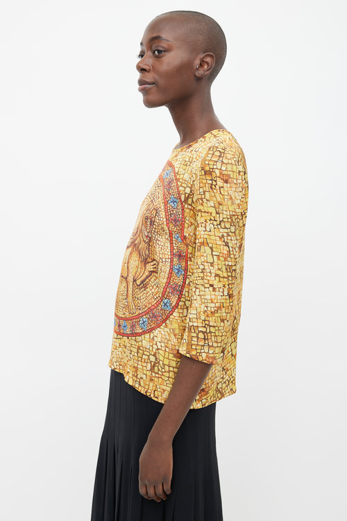 Dolce 
Gabbana Yellow 
Multicolour Mosaic Print Top