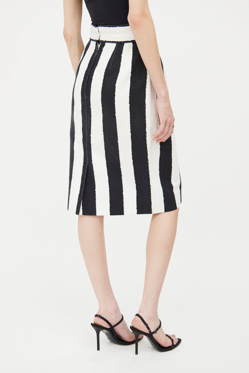 Dolce 
Gabbana Black 
White Midi Skirt