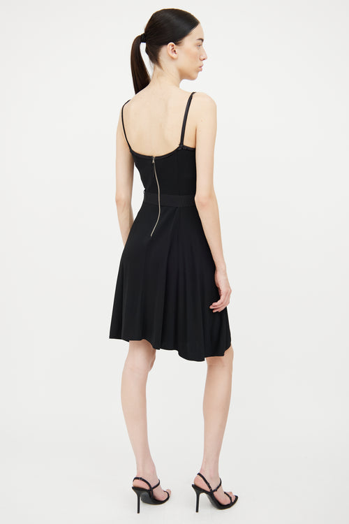 Dolce 
Gabbana Black Wrap Pleat Silk Dress