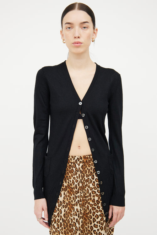 Dolce 
Gabbana Black Knit Button Pocket Cardigan