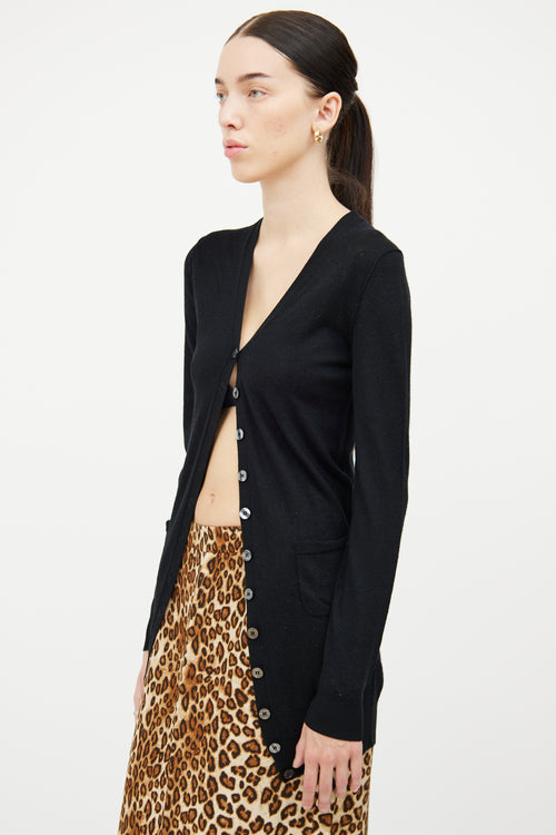 Dolce 
Gabbana Black Knit Button Pocket Cardigan