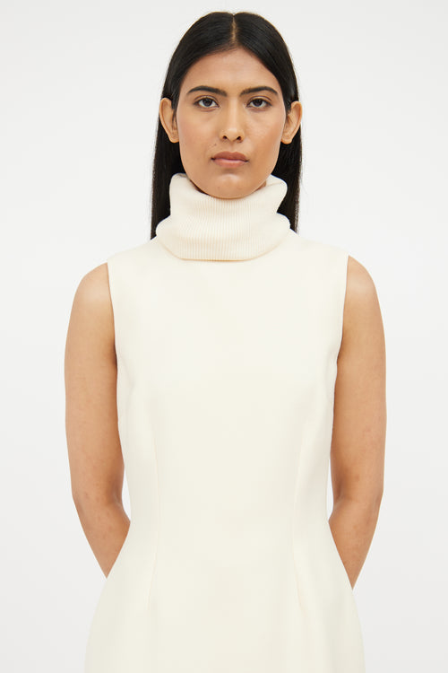 Dolce 
Gabbana Cream Turtleneck Dress