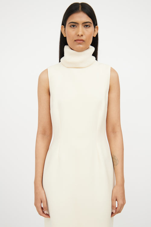 Dolce 
Gabbana Cream Turtleneck Dress