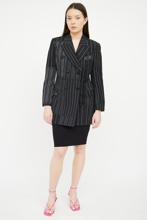 Dolce 
Gabbana Black 
White Pinstripe Blazer