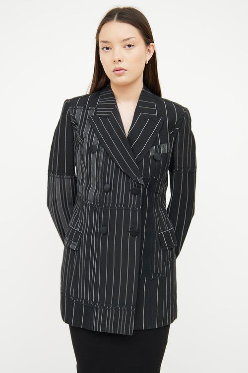 Dolce 
Gabbana Black 
White Pinstripe Blazer