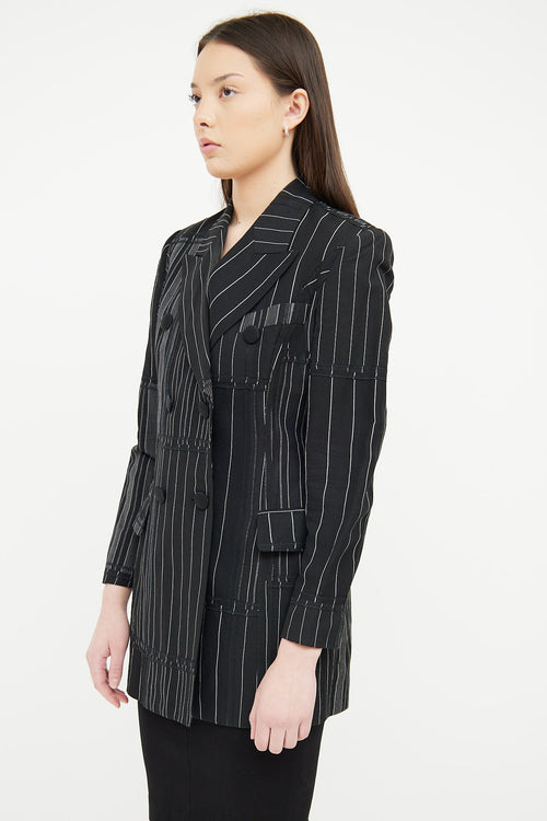 Dolce 
Gabbana Black 
White Pinstripe Blazer