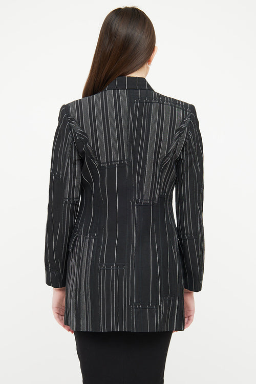 Dolce 
Gabbana Black 
White Pinstripe Blazer