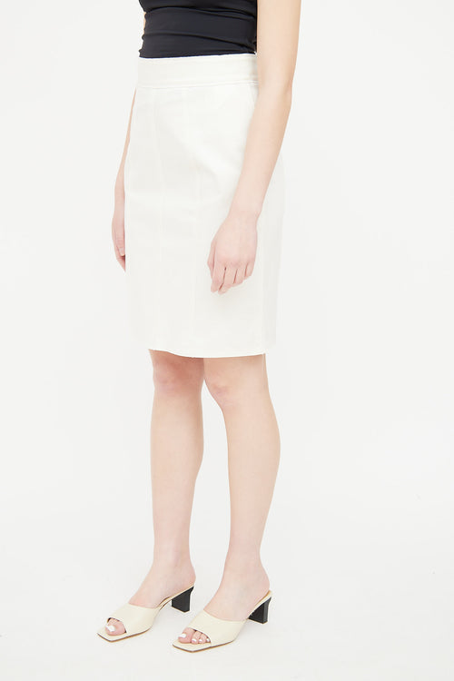 Dolce 
Gabbana Cream Panel Pencil Skirt