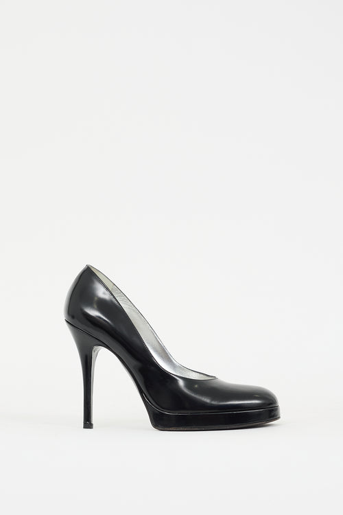 Dolce 
Gabbana Black Leather Platform Pump