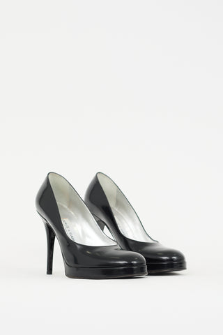 Dolce 
Gabbana Black Leather Platform Pump