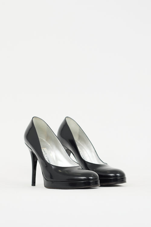 Dolce 
Gabbana Black Leather Platform Pump