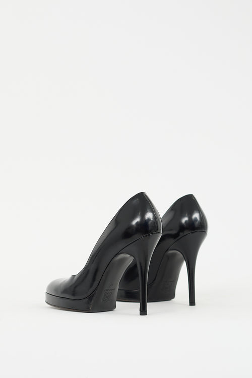 Dolce 
Gabbana Black Leather Platform Pump