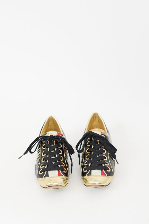 Dolce 
Gabbana Black 
Multi Patent Leather Sneaker