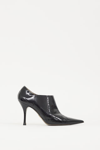 Dolce 
Gabbana Black Patent Leather Ankle Boot