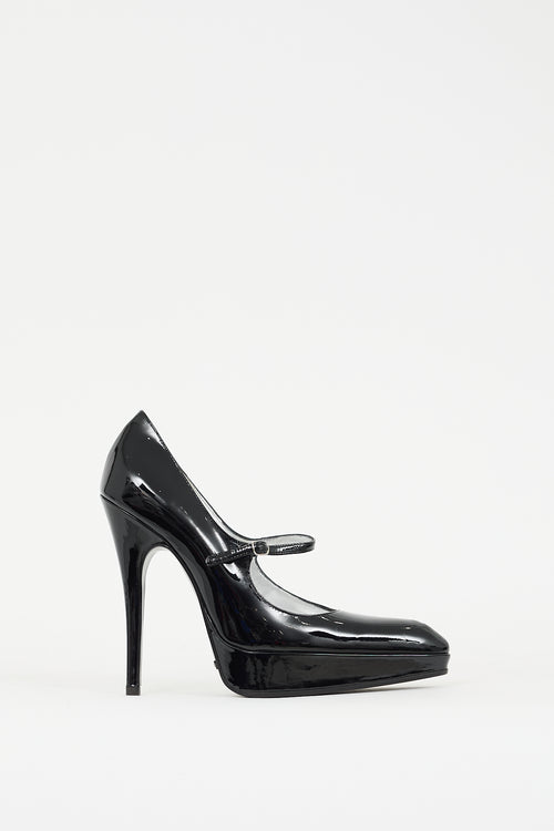 Dolce 
Gabbana Black Patent Leather Mary Jane Pump