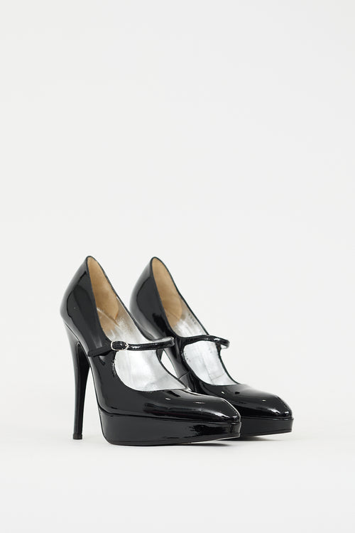 Dolce 
Gabbana Black Patent Leather Mary Jane Pump