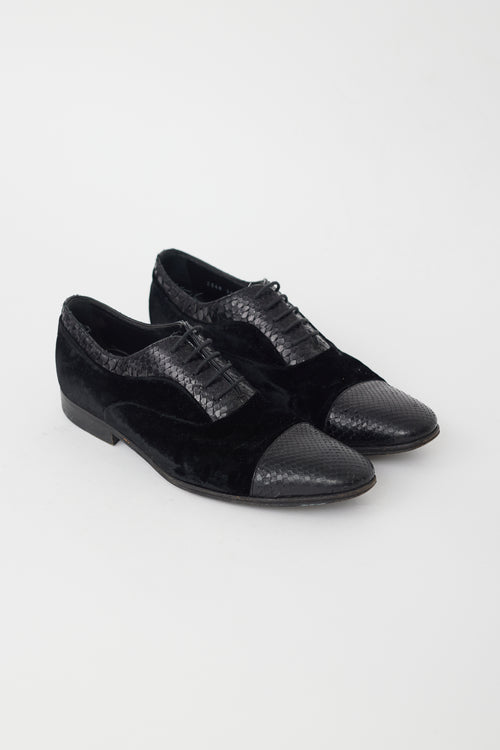 Dolce 
Gabbana Black Leather 
Velvet Oxford