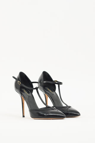 Dolce 
Gabbana Black Patent T-Strap Heel