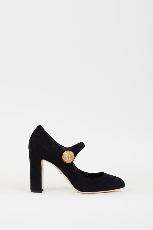 Dolce 
Gabbana Black Suede Vally Mary Jane Pump