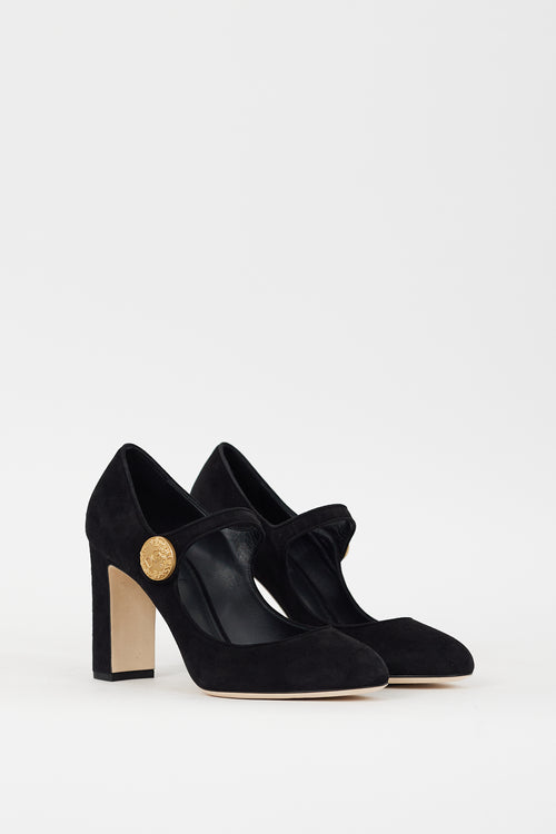 Dolce 
Gabbana Black Suede Vally Mary Jane Pump