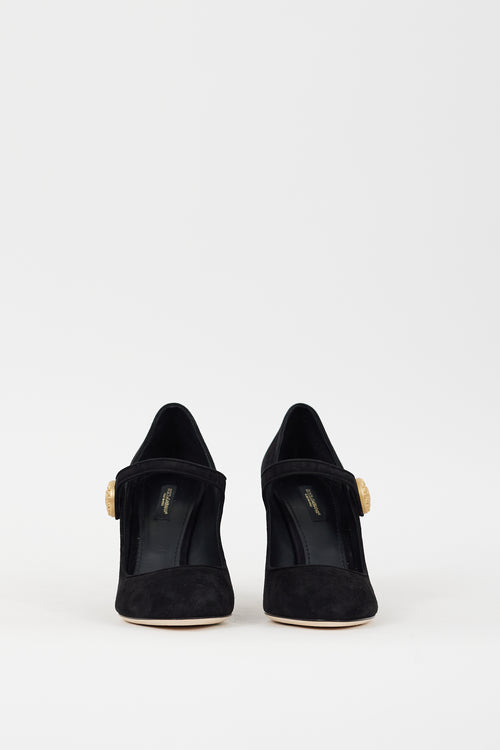 Dolce 
Gabbana Black Suede Vally Mary Jane Pump