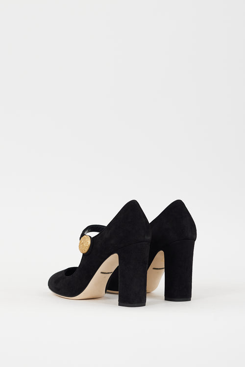 Dolce 
Gabbana Black Suede Vally Mary Jane Pump