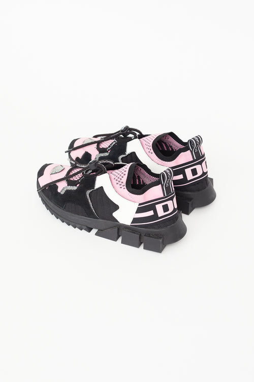 Dolce 
Gabbana Black 
Pink Mesh Sock Sneaker