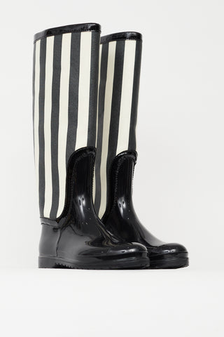 Dolce 
Gabbana Black 
White Rubber Boot