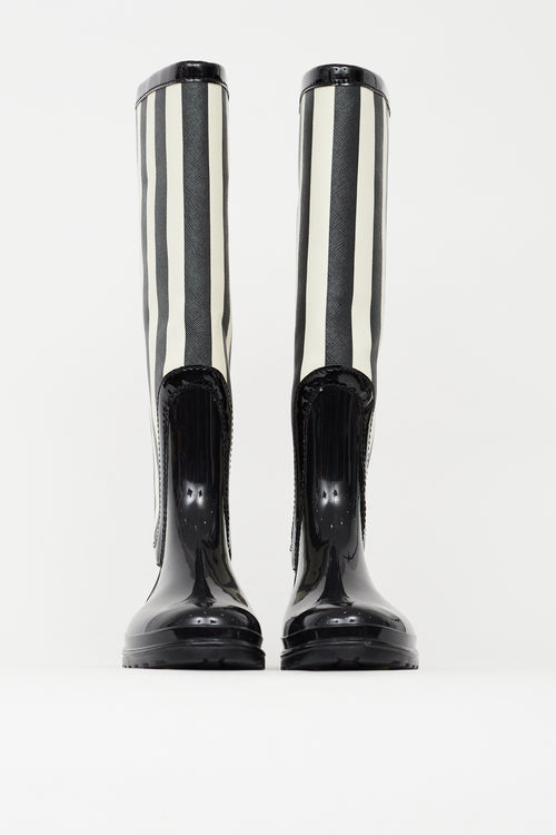 Dolce 
Gabbana Black 
White Rubber Boot