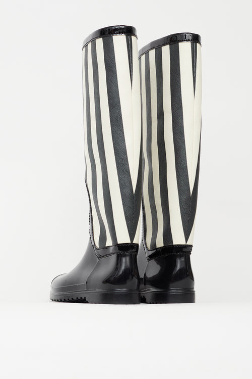 Dolce 
Gabbana Black 
White Rubber Boot