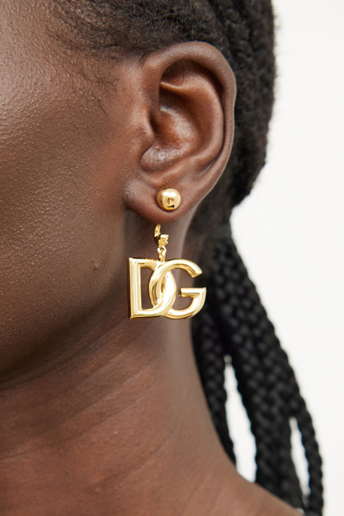 Dolce 
Gabbana Gold Plated Logo Earrings