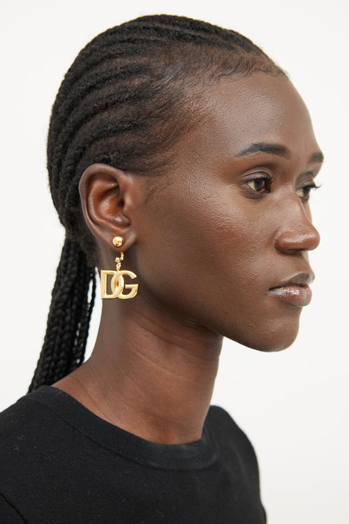 Dolce 
Gabbana Gold Plated Logo Earrings