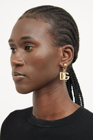 Dolce 
Gabbana Gold Plated Logo Earrings