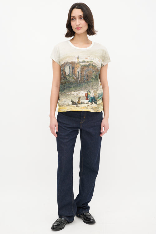 Dolce 
Gabbana Green 
Multi Cotton Graphic T-Shirt