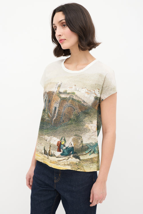 Dolce 
Gabbana Green 
Multi Cotton Graphic T-Shirt