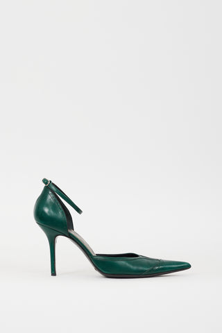 Dolce 
Gabbana Green Leather Pointed Toe D
Orsay Pump