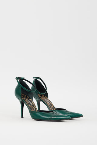 Dolce 
Gabbana Green Leather Pointed Toe D
Orsay Pump