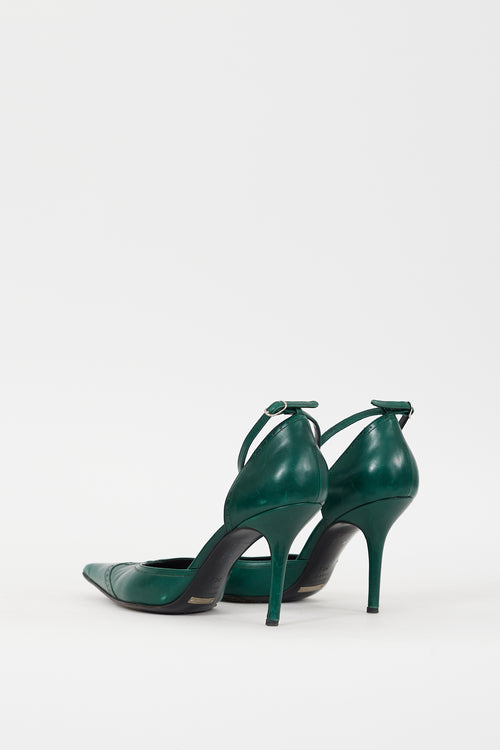 Dolce 
Gabbana Green Leather Pointed Toe D
Orsay Pump