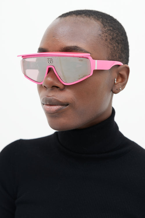 Dolce 
Gabbana Pink DG6177 Glitter Visor Sunglasses