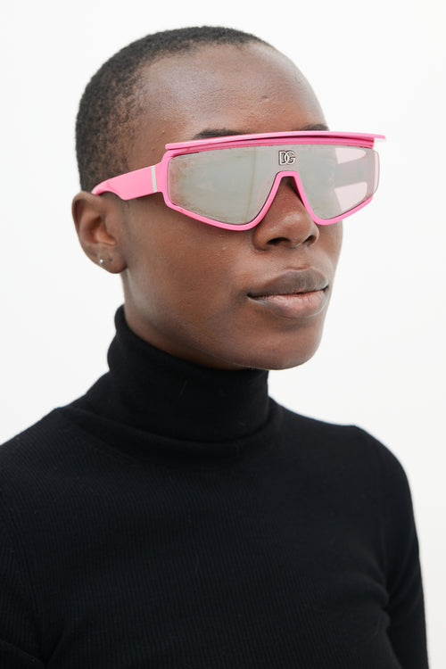 Dolce 
Gabbana Pink DG6177 Glitter Visor Sunglasses