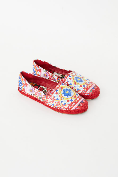 Dolce 
Gabbana Red 
Multi Majolica Espadrille