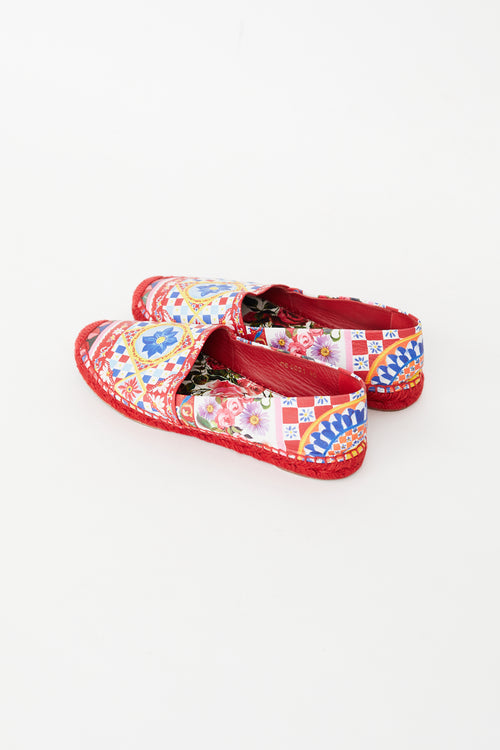 Dolce 
Gabbana Red 
Multi Majolica Espadrille