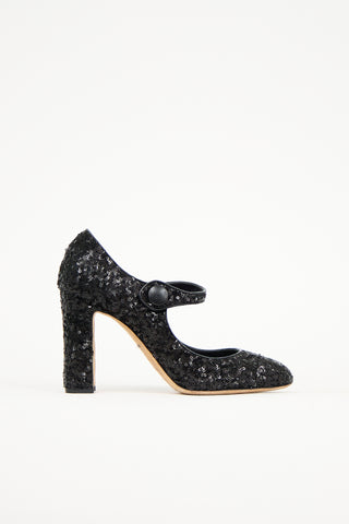 Dolce 
Gabbana Sequin Mary Jane Heels