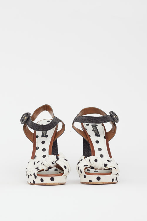 Dolce 
Gabbana White 
Multicolour Polka Dot Sandal